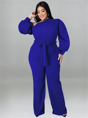 Women's Designer Fashion 5XL Puffed Sleeved Rompers Jumpsuits (Plus Size)