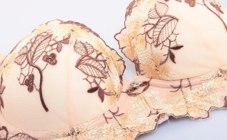 Women's Floral Lace Set With Push Up Bra | Ladies Lingerie