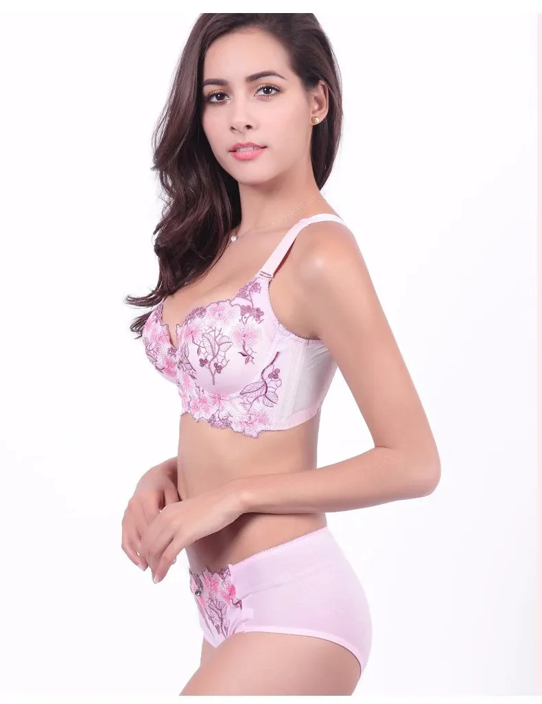 Women's Floral Lace Set With Push Up Bra | Ladies Lingerie