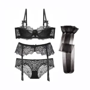 Women's Four-Piece Plus Size Lingerie Set