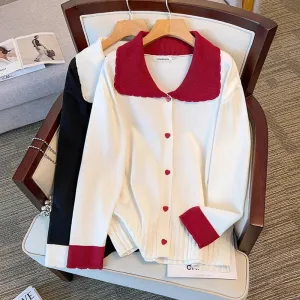 Women's Heart 5-9XL Fashion Designer Cardigans Knitted Jerseys (Plus Size)