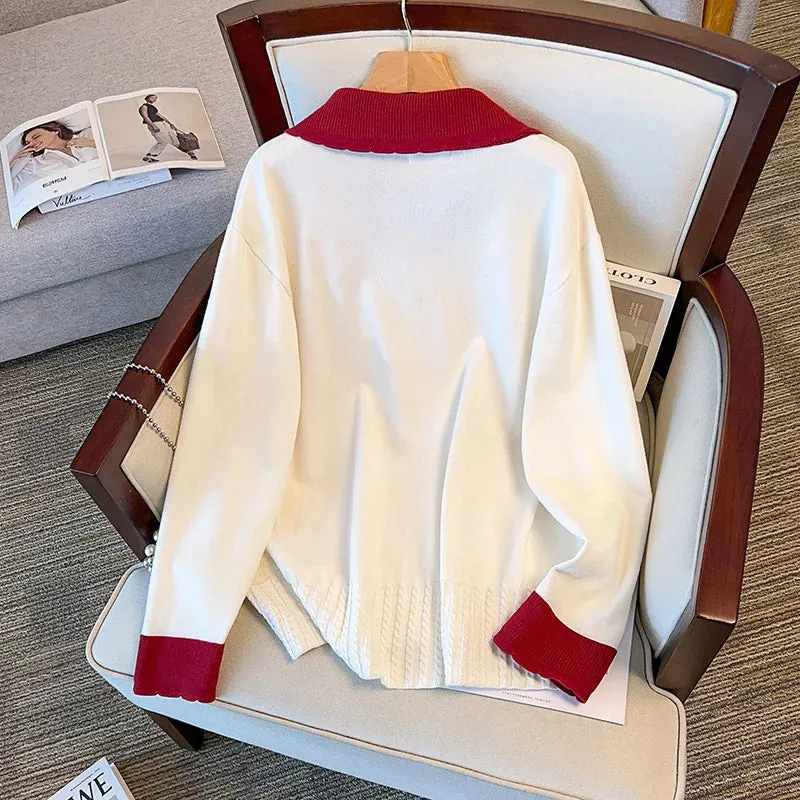 Women's Heart 5-9XL Fashion Designer Cardigans Knitted Jerseys (Plus Size)