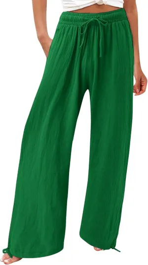 Women's High Waist Lounge Pants Loose Wide Leg Yoga Sweatpants Casual Drawstring Workout Joggers Pants with Pockets