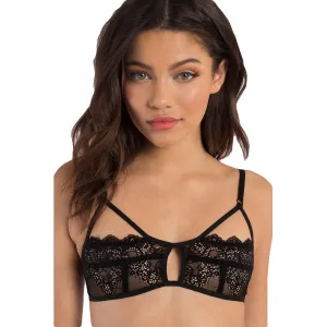 Women's Lace Black Wireless Hollow Out Bra