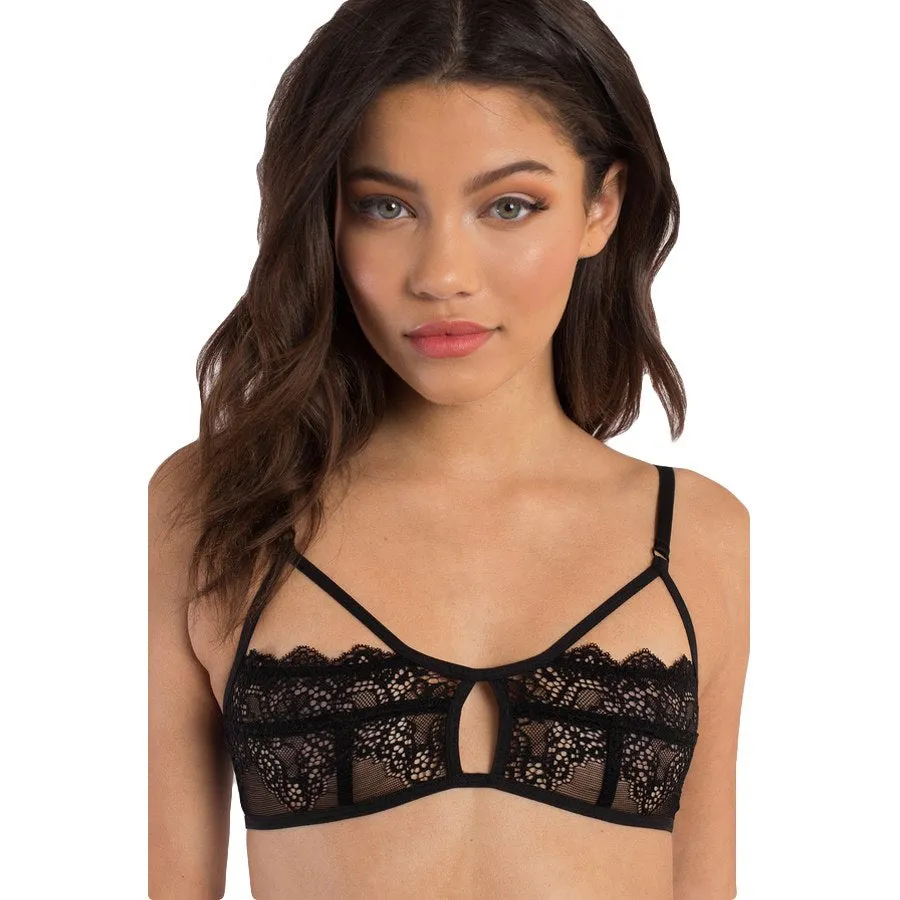 Women's Lace Black Wireless Hollow Out Bra