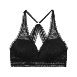 Women's Lace Hollow Out Cross Back Bralette