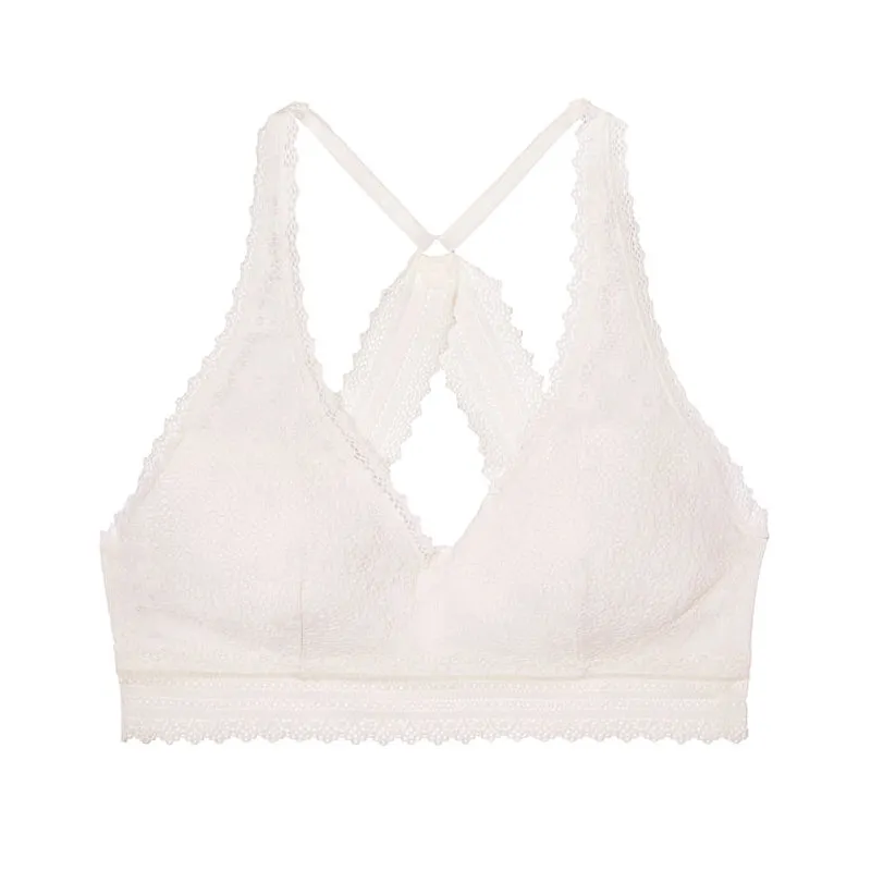 Women's Lace Hollow Out Cross Back Bralette