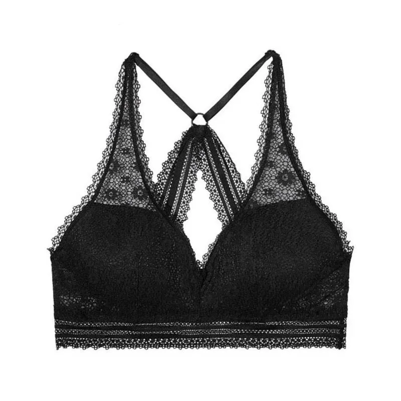 Women's Lace Hollow Out Cross Back Bralette
