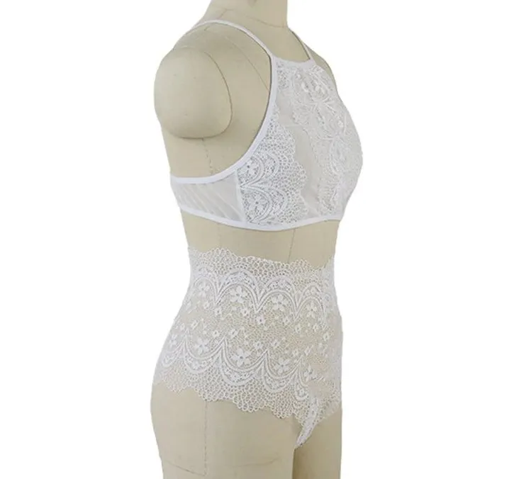 Women's Lace Lingerie Set | Bralette and Hight Waist Panties