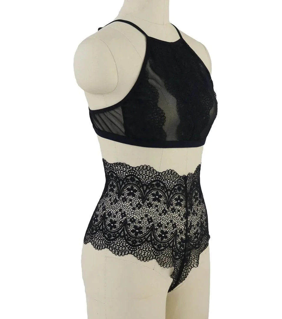 Women's Lace Lingerie Set | Bralette and Hight Waist Panties