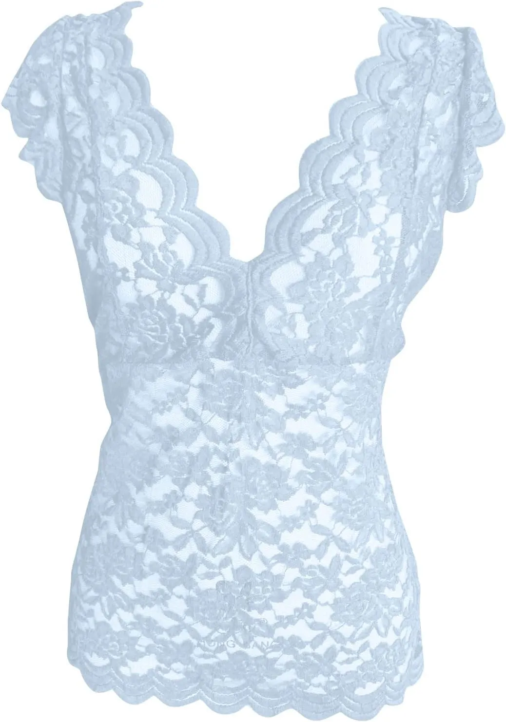 Women's Lace Tank Top Sleeveless V-Neck Floral Embroidered Camisole Casual See Through Tunic Blouse Tee Shirt