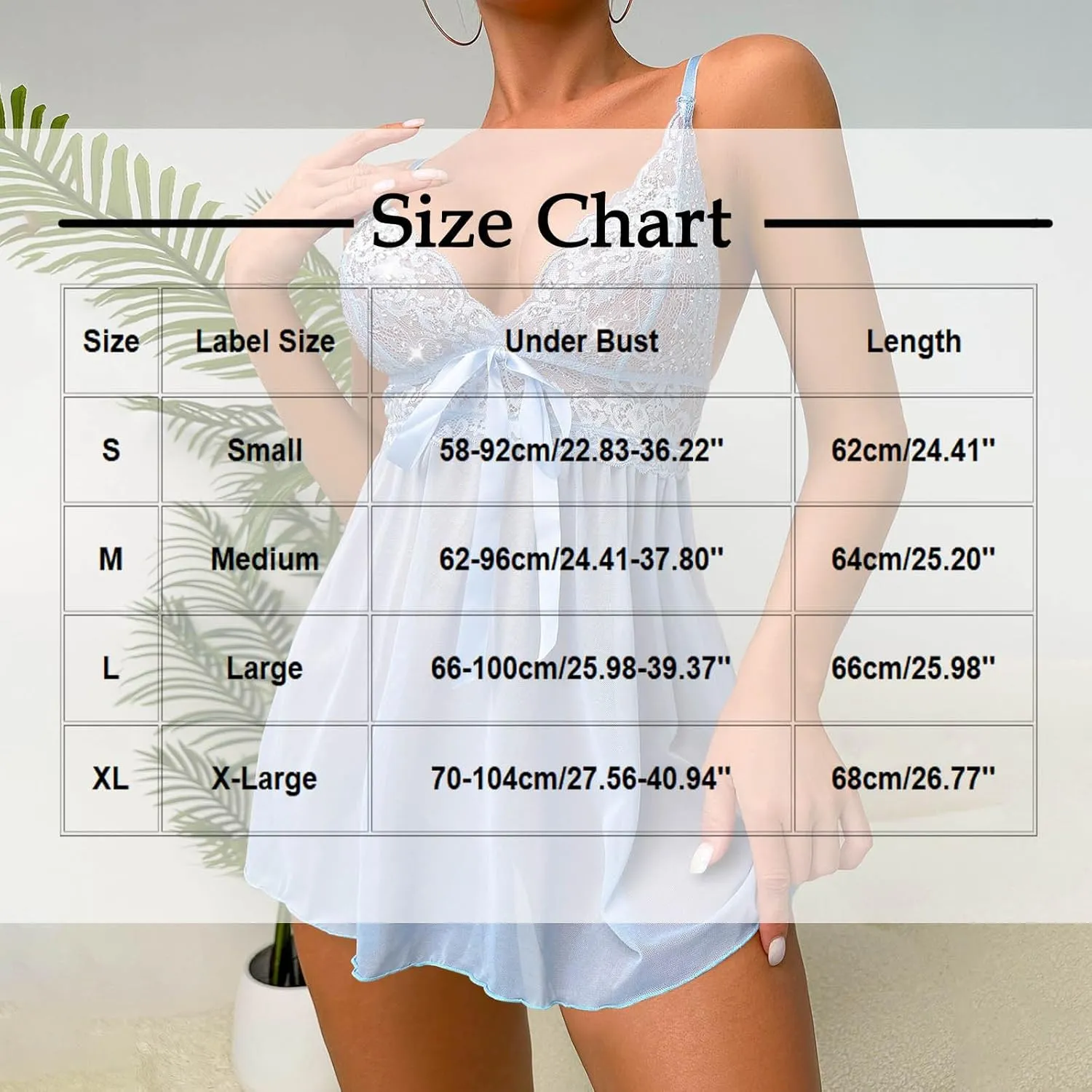 Women's Lingerie Sexy Bow Front Lace Babydoll Sheer Mesh See Through Nightgown Chemise Boudoir Nighty Sleepwear