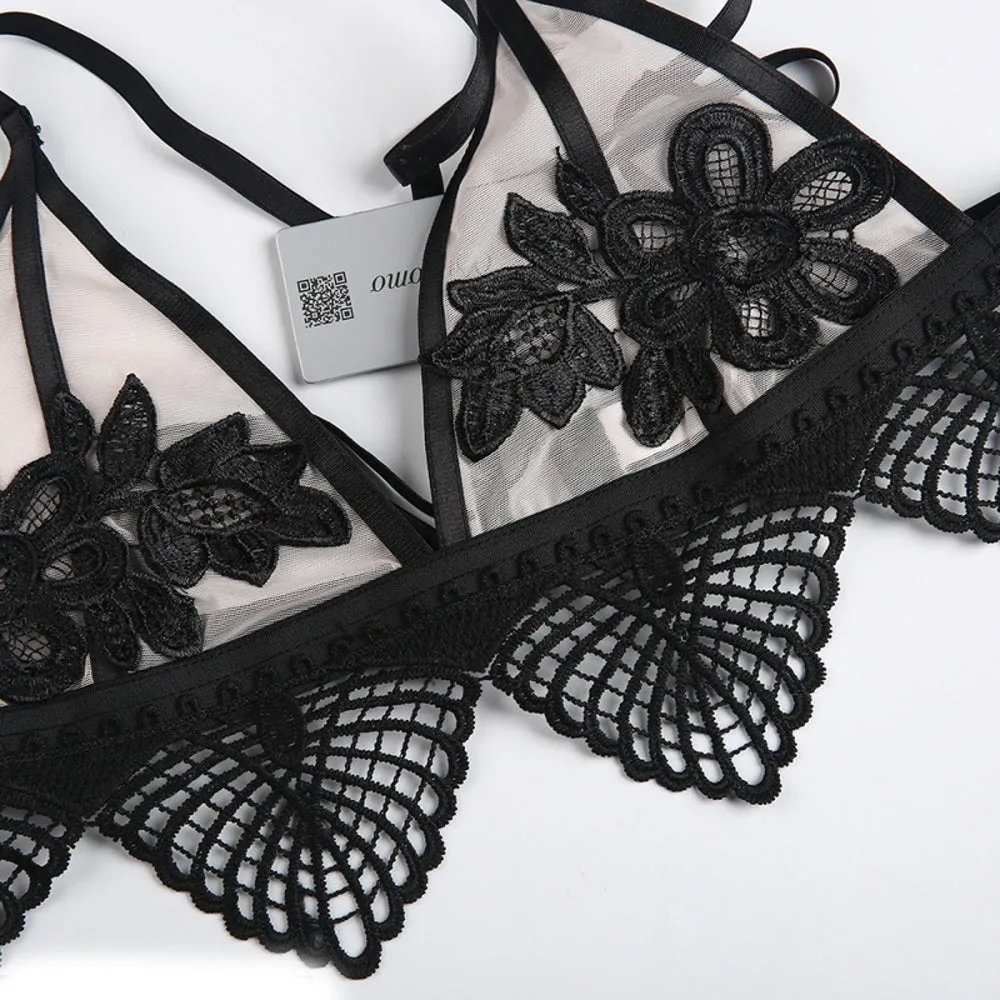 Women's Mesh Push Up Lace Bralette