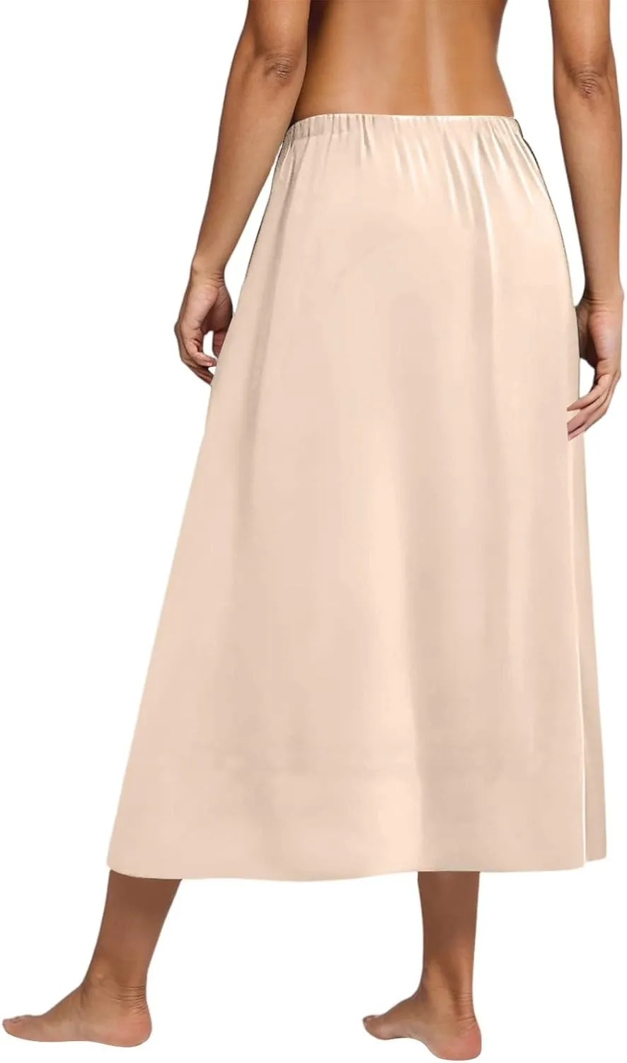 Women's Midi Boho Floral Skirts Trendy High Elastic Waist Comfy Flowy A Line Skirt Skorts with Pockets