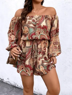 Women's Off Shoulder 5XL Rompers Fashion Designer Jumpsuits (Plus Size)