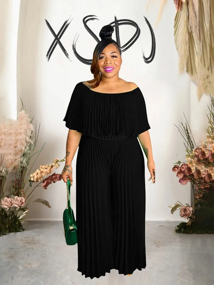 Women's Off Shoulder Designer Fashion Rompers Jumpsuits (Plus Size)