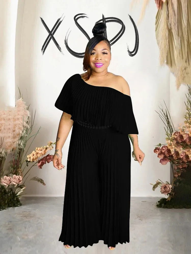 Women's Off Shoulder Designer Fashion Rompers Jumpsuits (Plus Size)