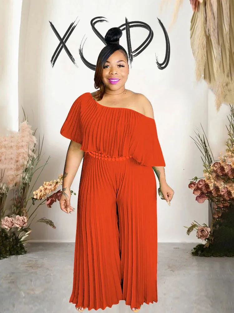 Women's Off Shoulder Designer Fashion Rompers Jumpsuits (Plus Size)