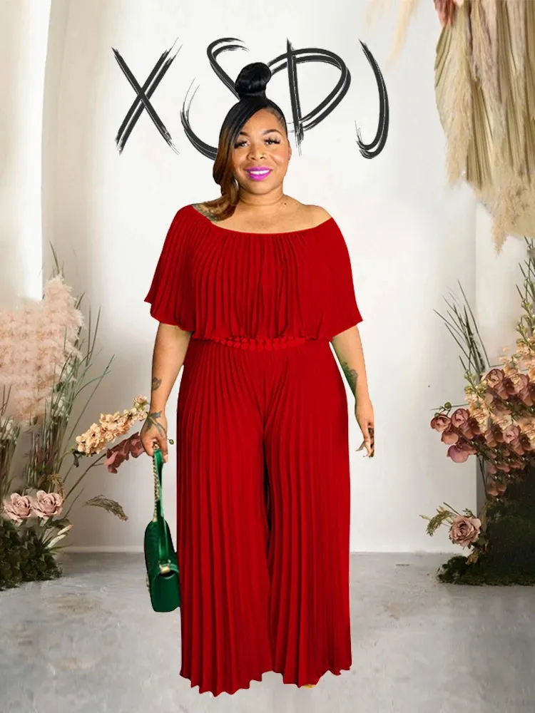 Women's Off Shoulder Designer Fashion Rompers Jumpsuits (Plus Size)