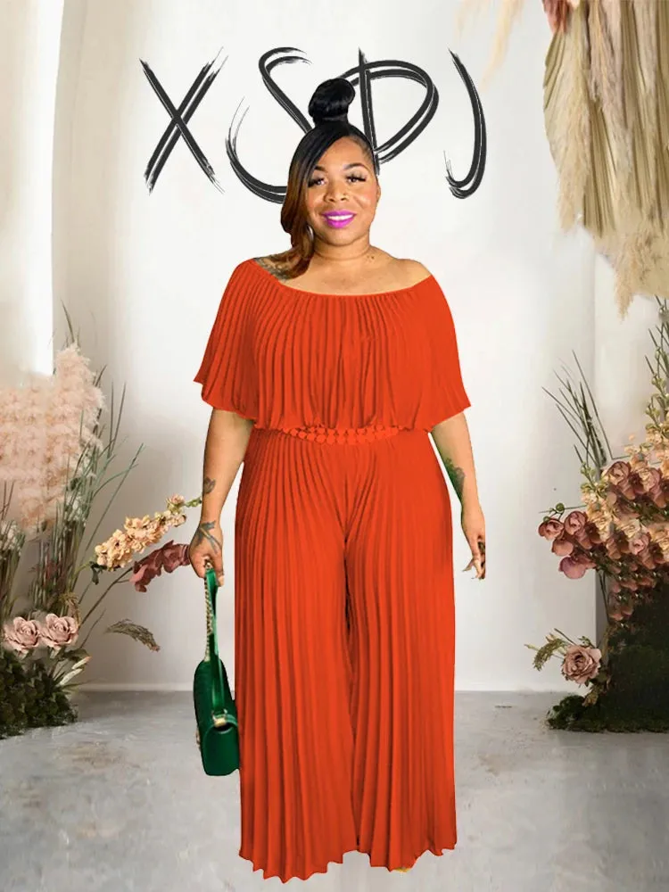 Women's Off Shoulder Designer Fashion Rompers Jumpsuits (Plus Size)