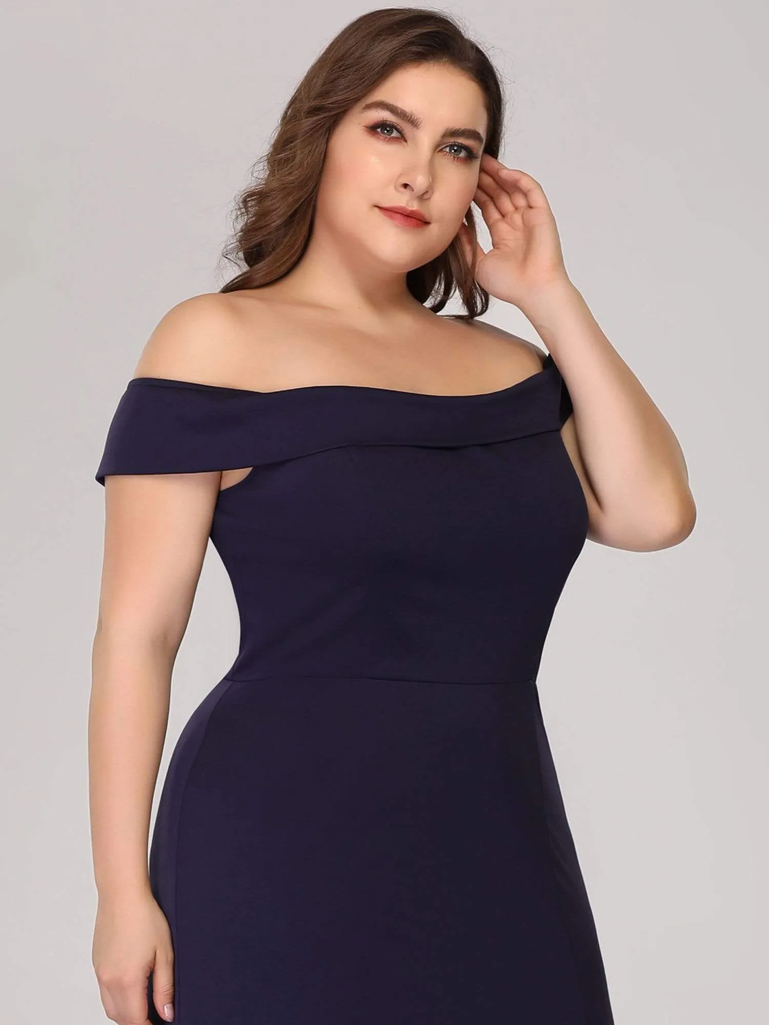 Women's Off Shoulder Side Split Bodycon Evening Maxi Dress