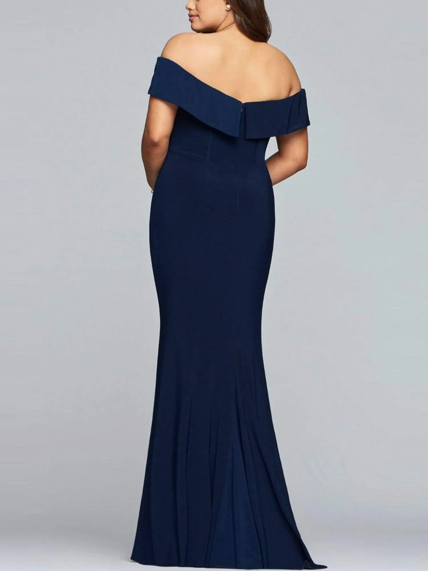 Women's Off Shoulder Side Split Bodycon Evening Maxi Dress