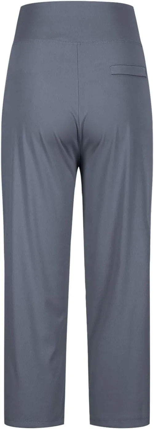 Women's Pants with Pockets 7/8 High Waisted Stretch Ankle Pants Casual Straight Leg Travel Athletic Work Trousers