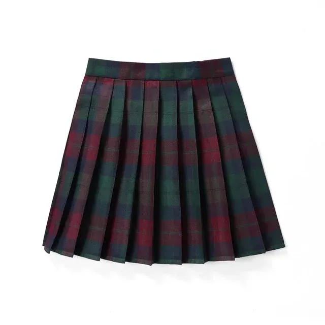 Women's Plaid Fashion Designer A-line Mini Short Skirts (Plus Size)