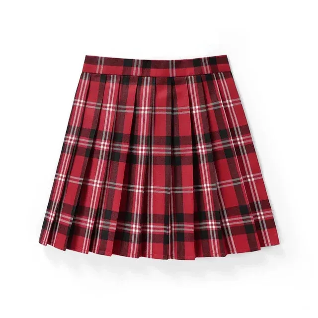 Women's Plaid Fashion Designer A-line Mini Short Skirts (Plus Size)