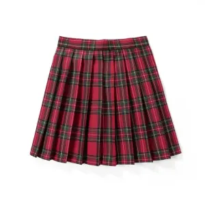 Women's Plaid Fashion Designer A-line Mini Short Skirts (Plus Size)
