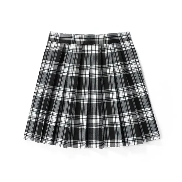 Women's Plaid Fashion Designer A-line Mini Short Skirts (Plus Size)