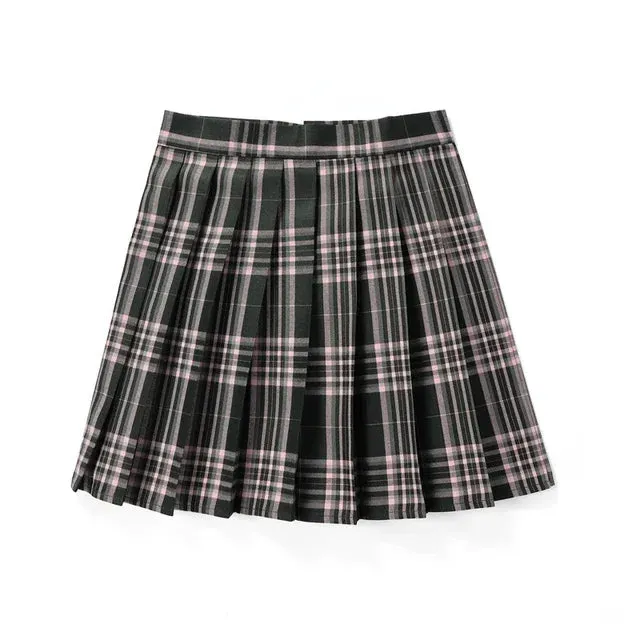 Women's Plaid Fashion Designer A-line Mini Short Skirts (Plus Size)