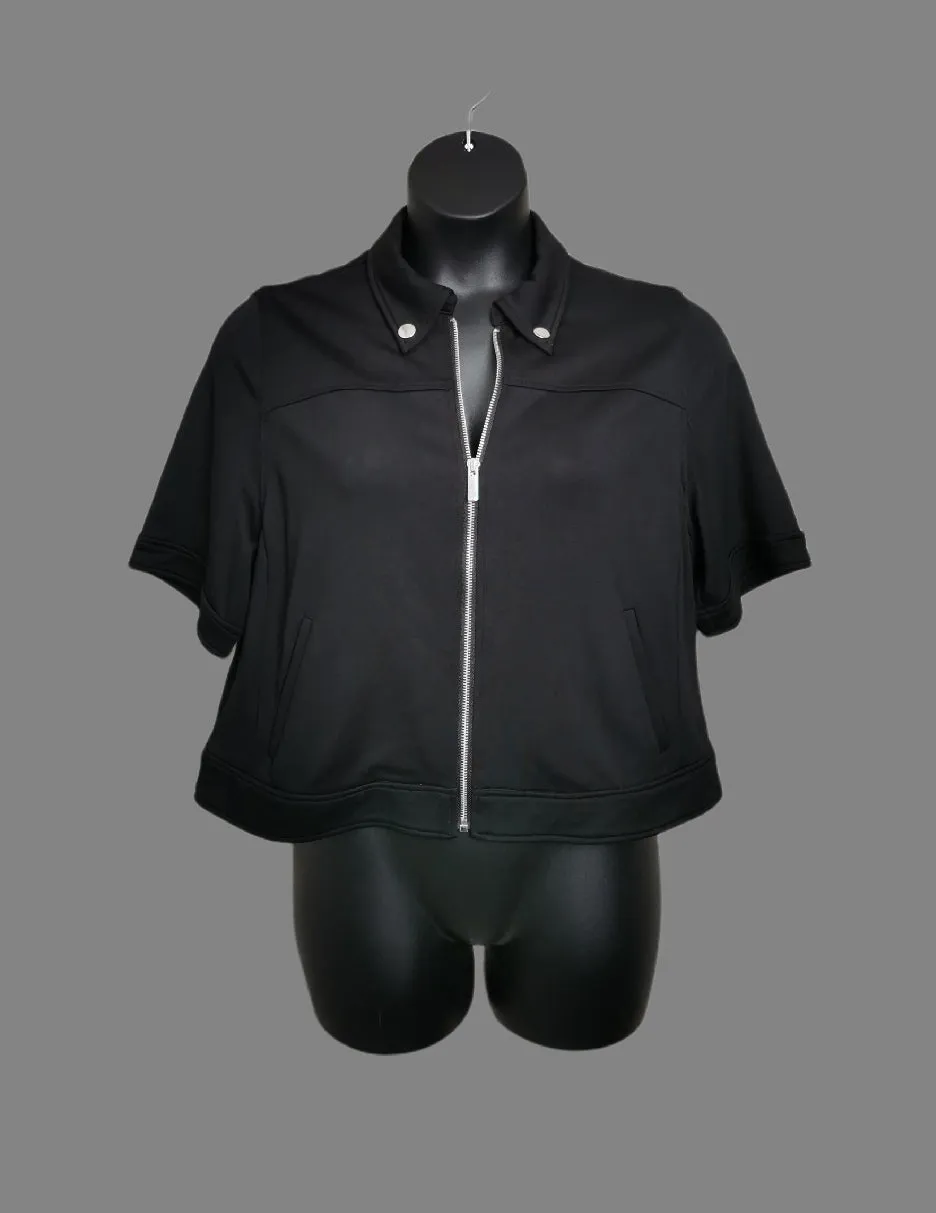 WOMENS PLUS SIZE 16 - MICHEL STUDIO COLLECTION, Black Crop Jacket EUC B34
