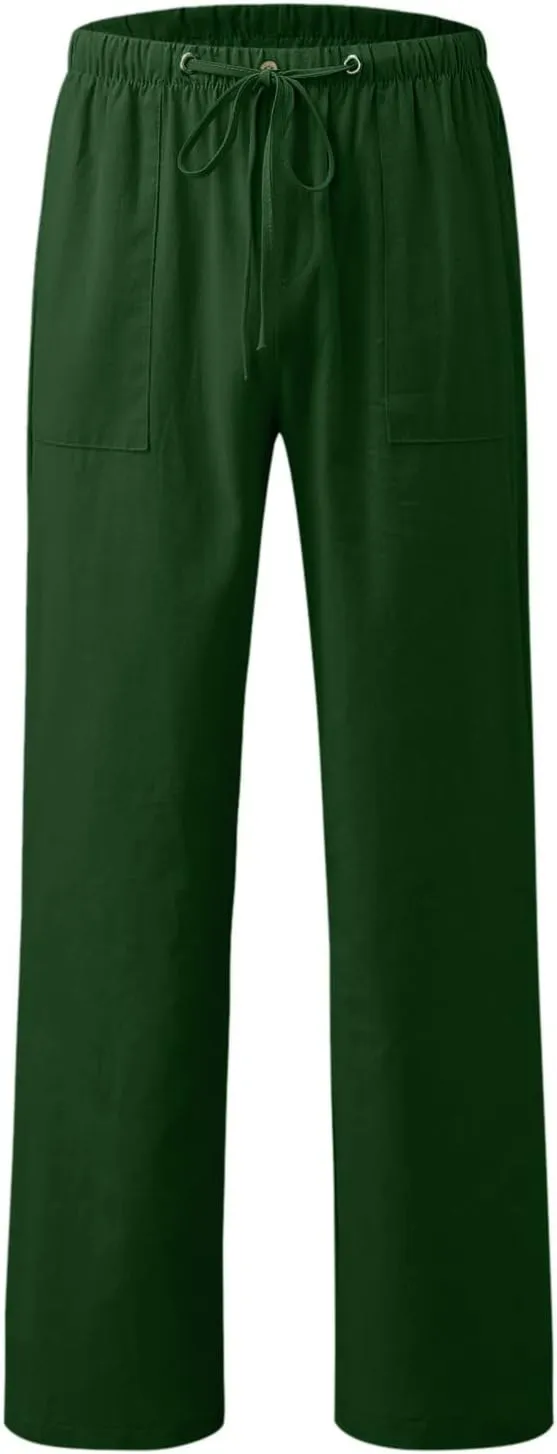Womens Plus Size Casual Pants Drawstring Elastic Waist Wide Leg Pants Comfy Loose Straight Leg Palazzo Lounge Trouser