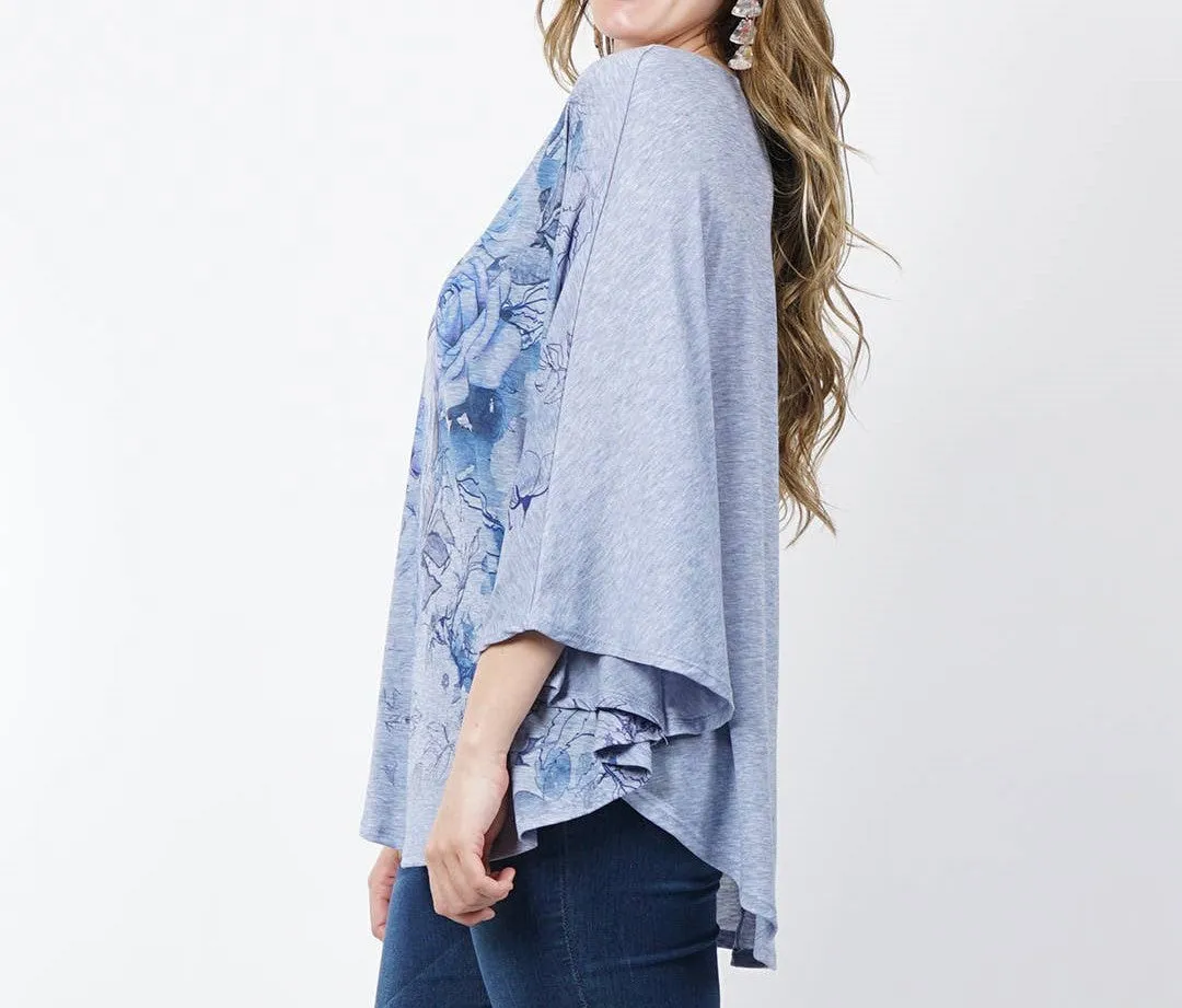 Women's Plus Size Sublimation Floral Print Tunic