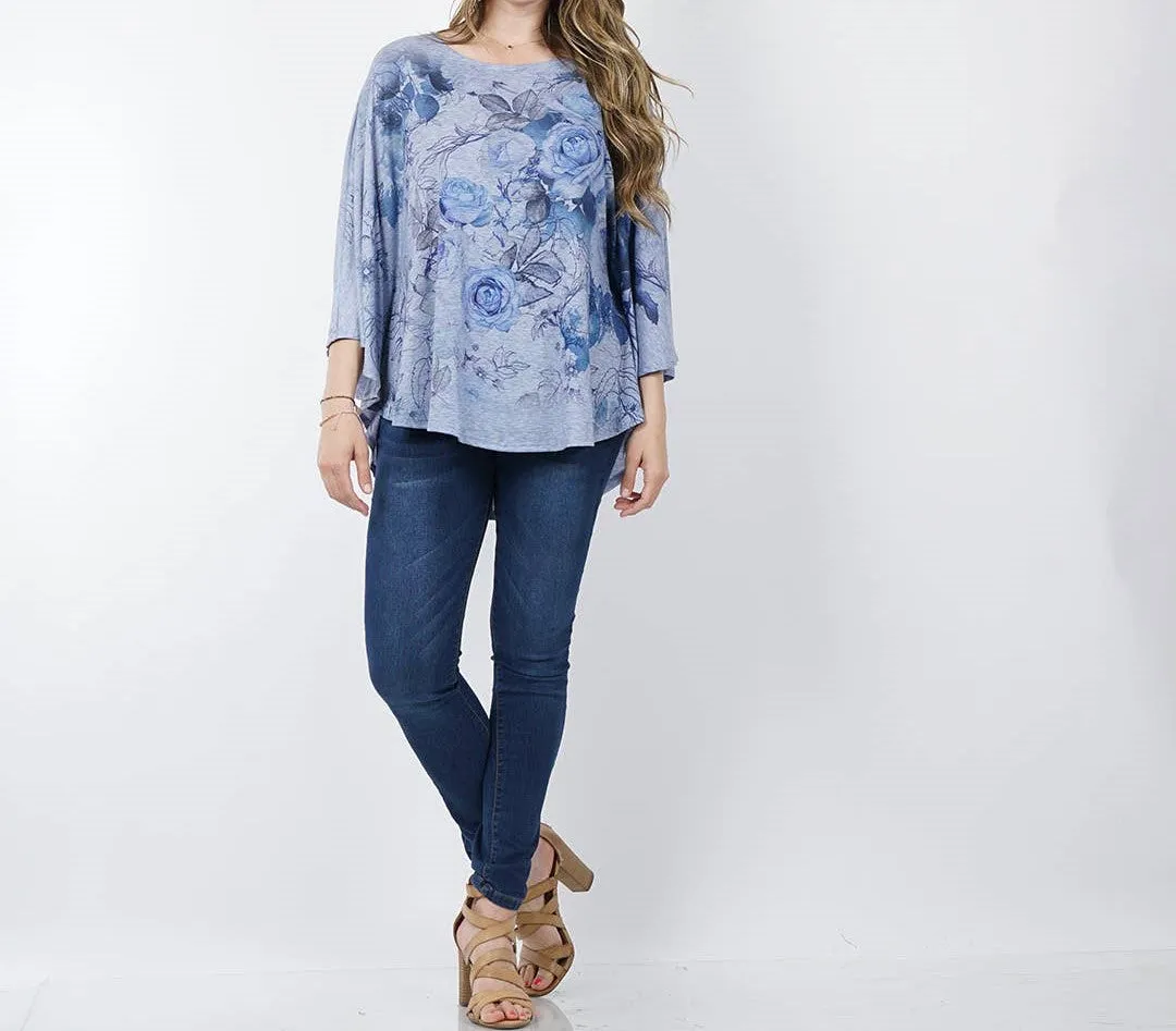 Women's Plus Size Sublimation Floral Print Tunic