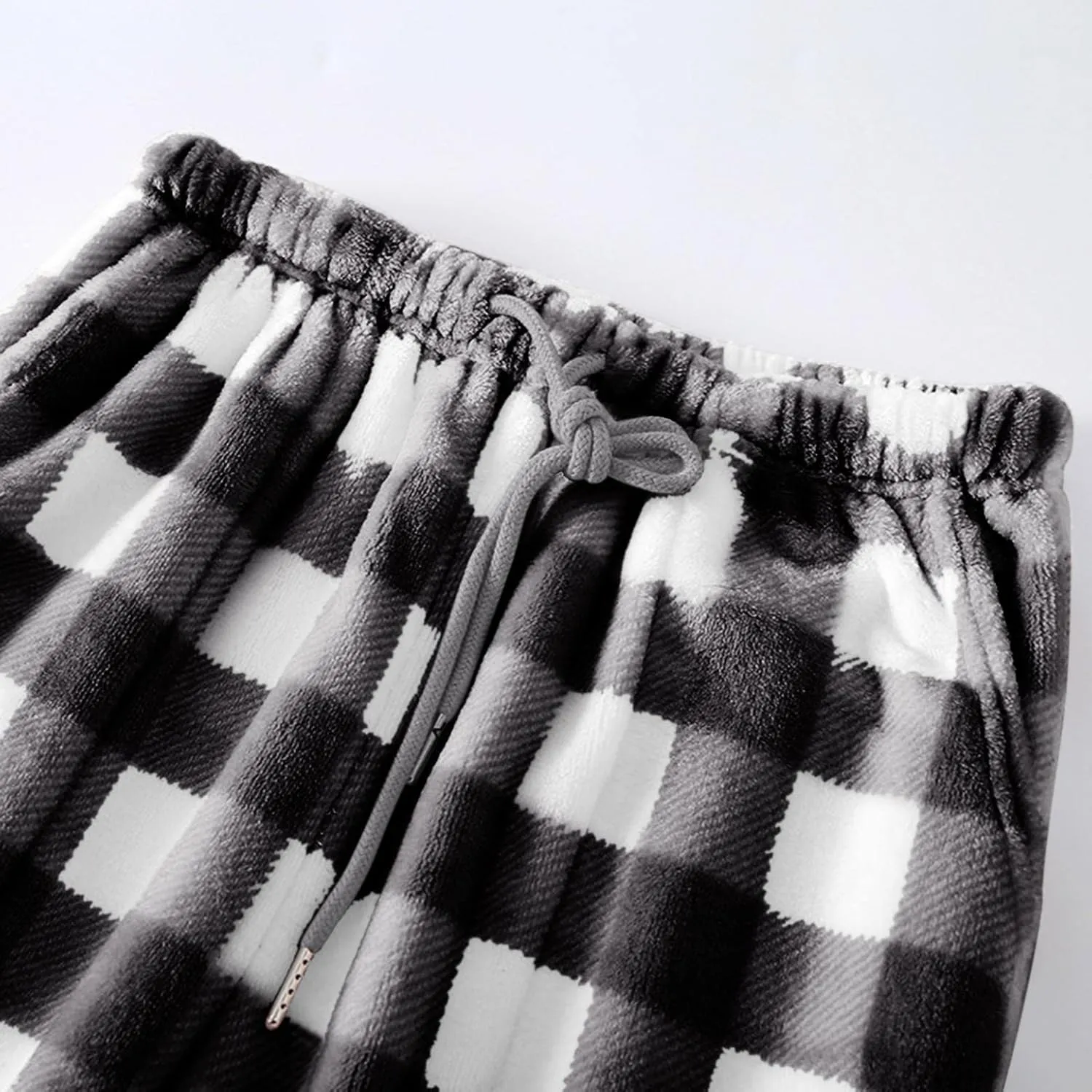 Women's Plush Pajama Pants Soft Sleepwear Silky Fleece Buffalo Plaid Pajama Pants Joggers Lounge Trousers with Pockets