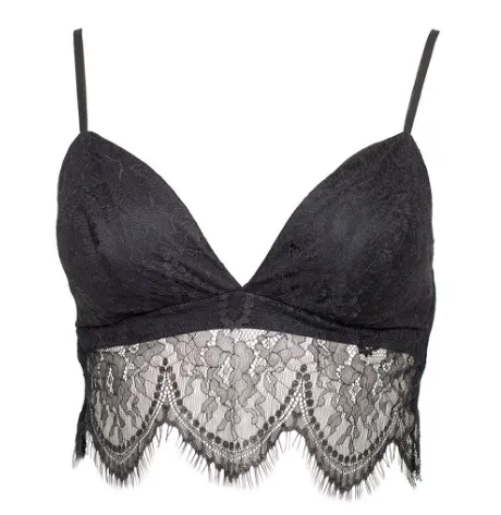 Women's Push Up Deep V Lace Backless Trim Bralette