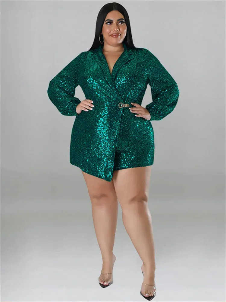 Women's Rompers 5XL Fashion Designer Wrap Jumpsuits (Plus Size)