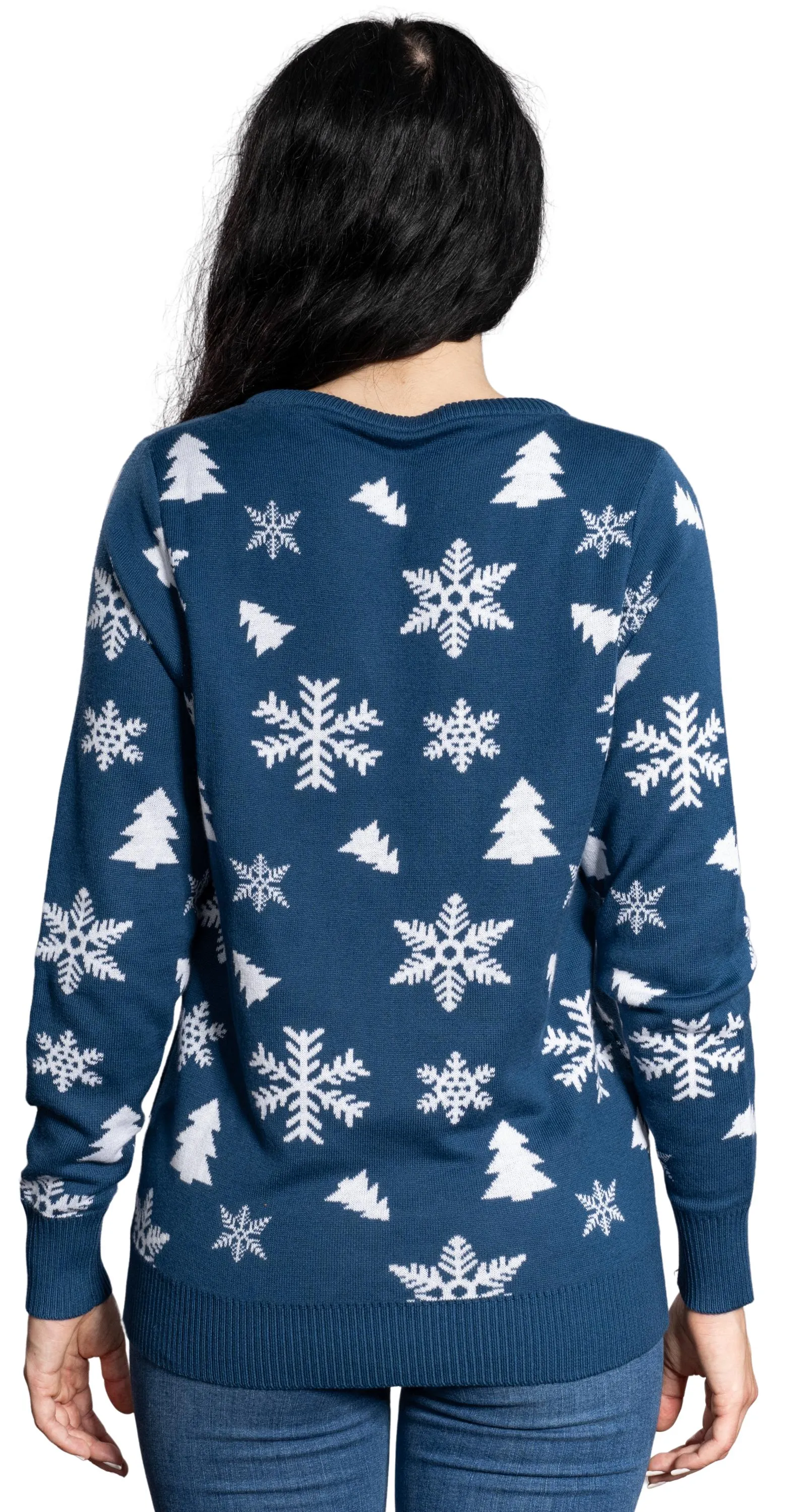 Women's Sequin Snowman Cool Ugly Christmas Sweater