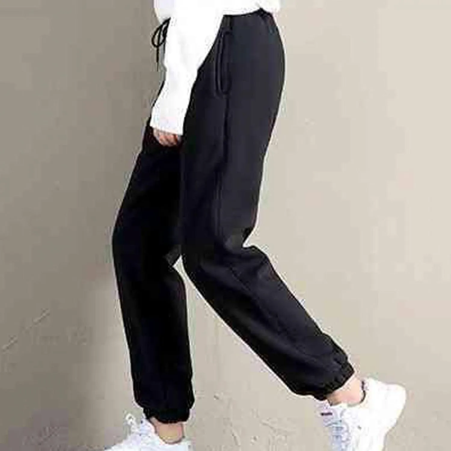 Women's Sherpa Lined Joggers Warm Sweatpants Thermal Athletic Lounge Fleece Pants Drawstring Pocket Sweatpant Trousers