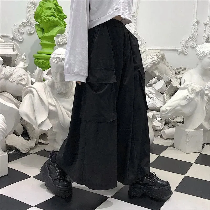 Women's Side Split 6XL Fashion Designer Pockets Pants (Plus Size)