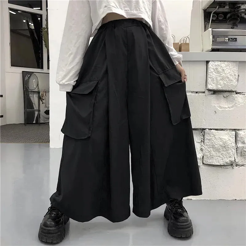 Women's Side Split 6XL Fashion Designer Pockets Pants (Plus Size)
