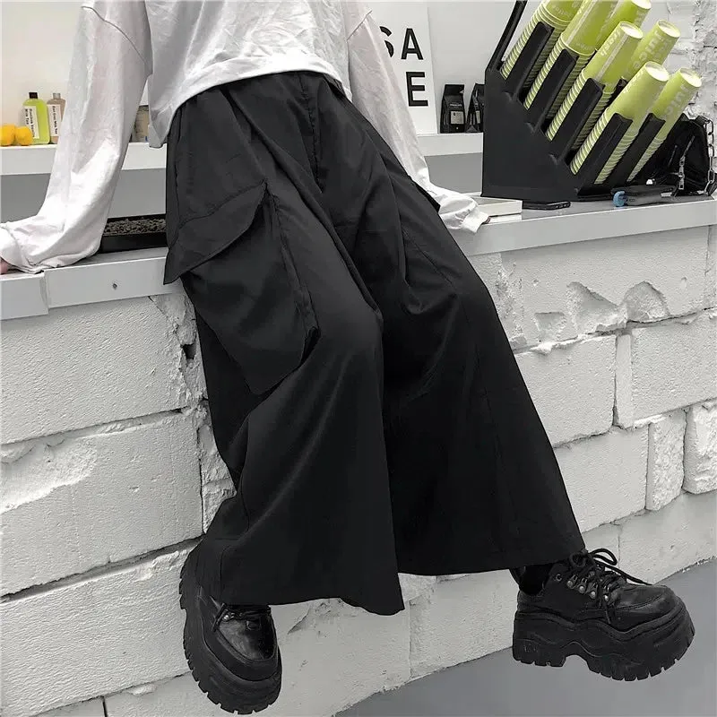 Women's Side Split 6XL Fashion Designer Pockets Pants (Plus Size)