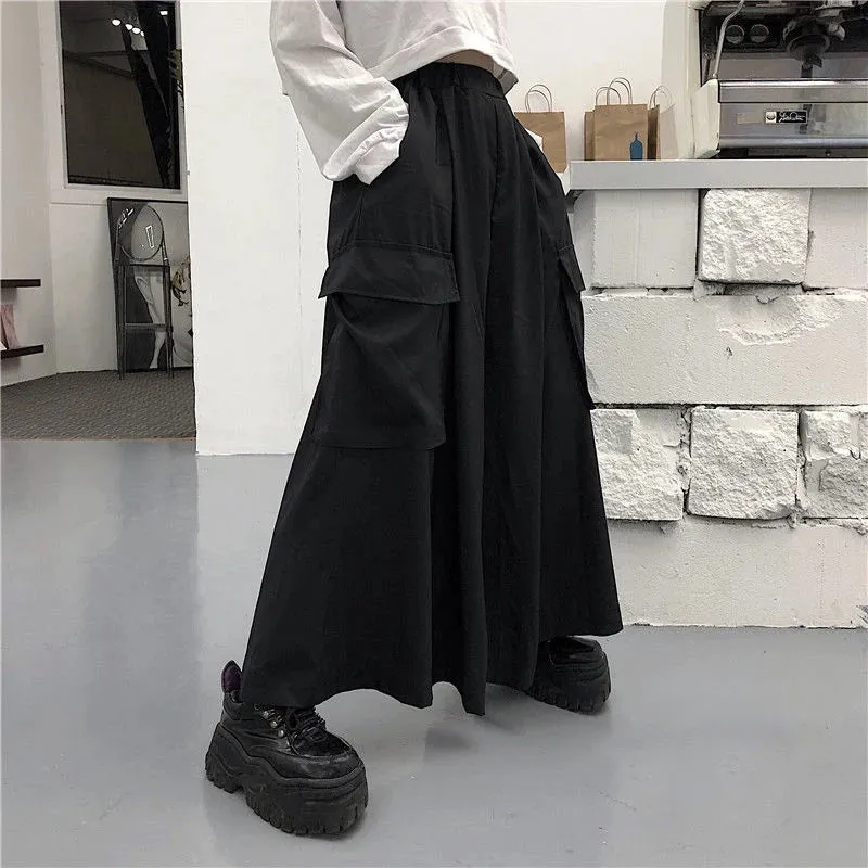 Women's Side Split 6XL Fashion Designer Pockets Pants (Plus Size)