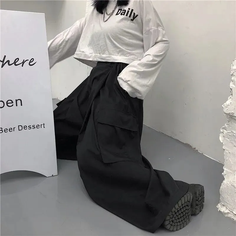 Women's Side Split 6XL Fashion Designer Pockets Pants (Plus Size)