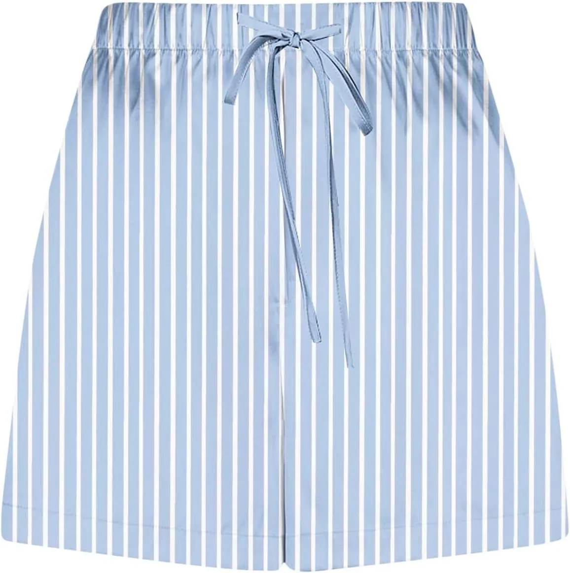 Women's Silk Satin Pajama Shorts Casual Striped Summer Drawstring Pj Bottoms Soft Boxer Sleepwear Lounge Shorts with Pockets