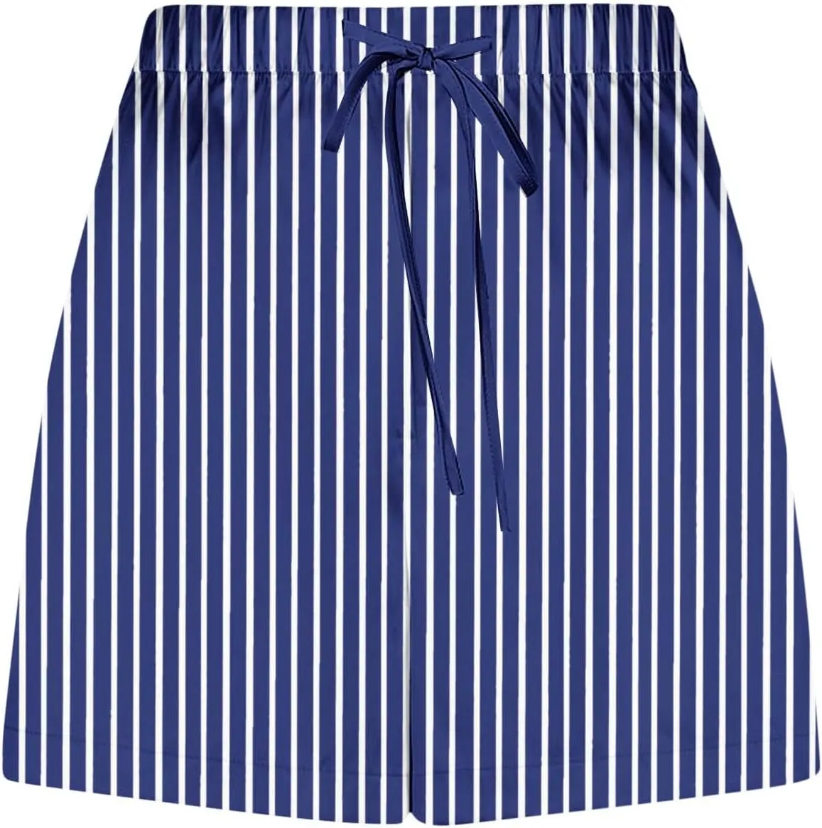 Women's Silk Satin Pajama Shorts Casual Striped Summer Drawstring Pj Bottoms Soft Boxer Sleepwear Lounge Shorts with Pockets