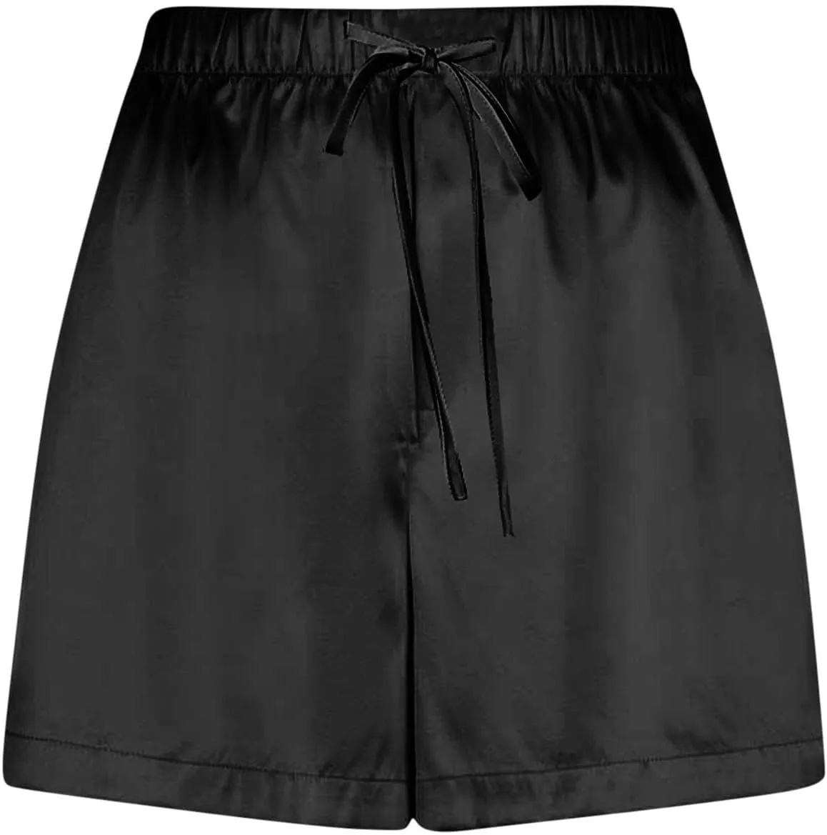 Women's Silk Satin Pajama Shorts Casual Summer Drawstring Sleepwear Pj Bottoms Soft Boxer Lounge Shorts with Pockets