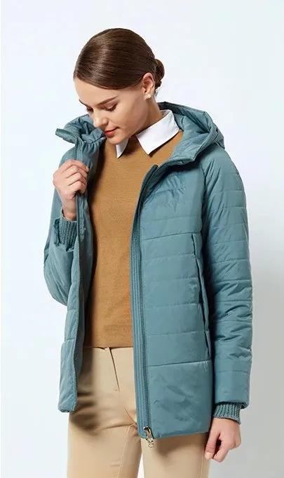 Women's Spring Thin Cotton-Padded Hooded Jacket